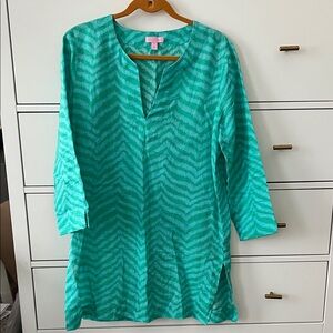 Lilly Pulitzer Green and White Swim Coverup